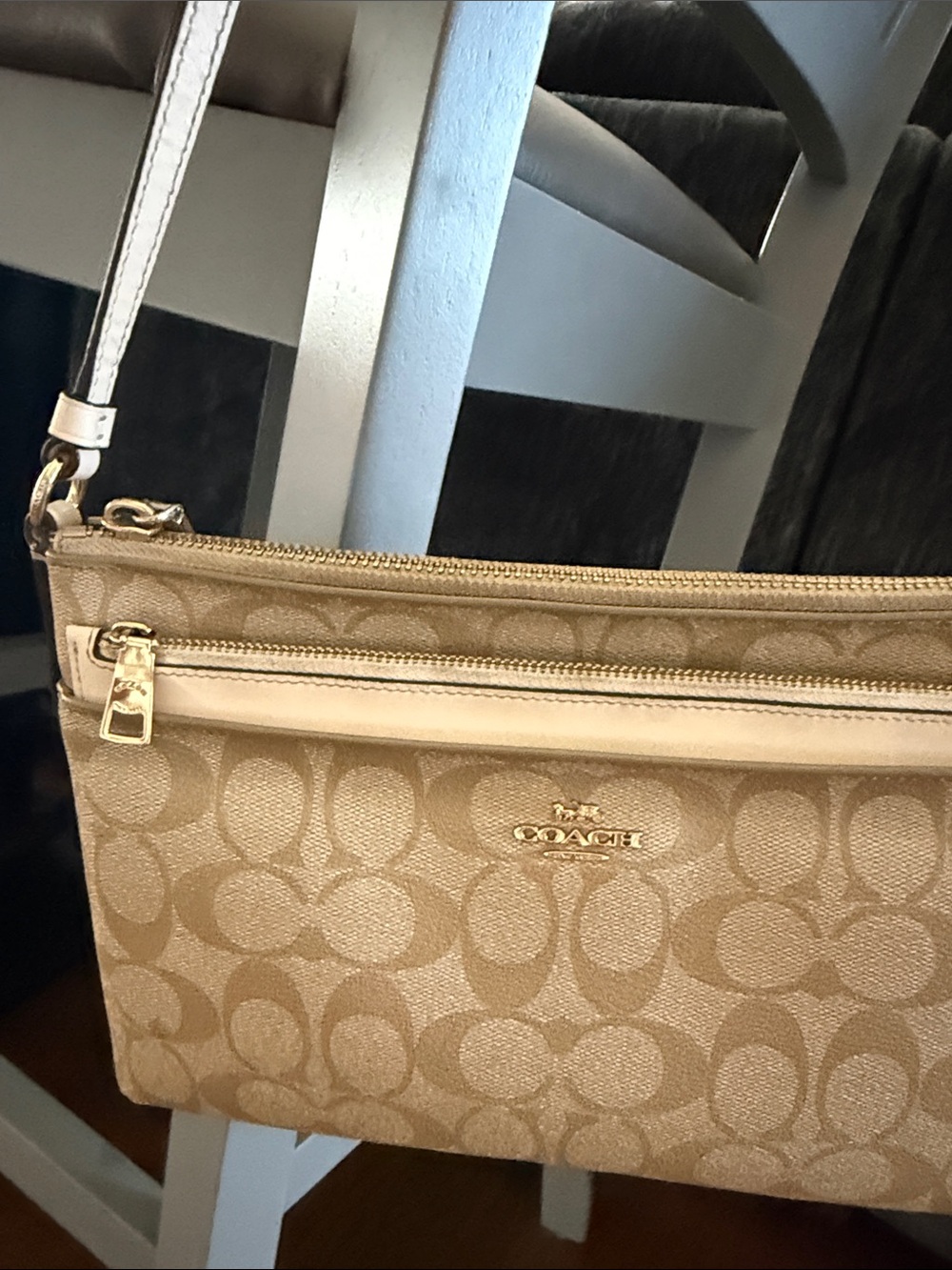 COACH Beige Signature crossbody Bag